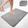 2er-Set Badematte Rutschfeste Mikrofaser Badezimmerteppich 60x90cm Grau - vuunot.com