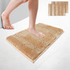 2er-Set Chenille Badematte Rutschfeste, Mikrofaser Badezimmerteppich 40x60cm Beige - vuunot.com