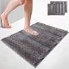 2er-Set Chenille Badematte Rutschfeste, Mikrofaser Badezimmerteppich 60x90cm Grau - vuunot.com