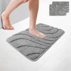 2er-Set Badematte Rutschfeste, Mikrofaser Badezimmerteppich Wellenmuster 40x60cm Grau - vuunot.com