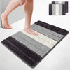 2er-Set Badematte Rutschfeste, Mikrofaser Badezimmerteppich Farbverlauf 60x90cm Grau - vuunot.com