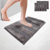 2er-Set Chenille Badematte Rutschfeste, Mikrofaser Badezimmerteppich 40x60cm Grau - vuunot.com