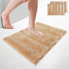 2er-Set Chenille Badematte Rutschfeste, Mikrofaser Badezimmerteppich 50x80cm Beige - vuunot.com