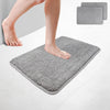2er-Set Badematte Rutschfeste Mikrofaser Badezimmerteppich 40x60cm Grau - vuunot.com