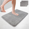 2er-Set Badematte Rutschfeste Mikrofaser Badezimmerteppich 50x80cm Grau - vuunot.com