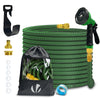 Flexibler Gartenschlauch 15m, Flexibel Wasserschlauch Dehnbarer mit 10 Sprühfunktionen,Messinganschlüssen,Grün - vuunot.com
