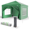 Pavillon 3x3m mit 4 Seitenteilen & 4 Sandsäcke, Pop Up Faltpavillon, Wasserdicht, Faltbar Gartenzelt Partyzelt, Grün - vuunot.com