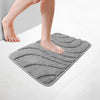 Badematte Rutschfeste, Mikrofaser Badezimmerteppich Wellenmuster 40x60cm Grau - vuunot.com