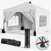 Pavillon 3x3m Pop Up Faltpavillon mit 4 Seitenteilen und 4 Sandsäcke, Weiß - vuunot.com