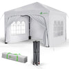 Pavillon 3x3m mit 4 Seitenteilen & 4 Sandsäcke, Pop Up Faltpavillon, Wasserdicht, Faltbar Gartenzelt Partyzelt, Weiß - vuunot.com