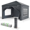Pavillon 3x3m mit 4 Seitenteilen & 4 Sandsäcke, Pop Up Faltpavillon, Wasserdicht, Faltbar Gartenzelt Partyzelt, Grau - vuunot.com