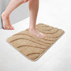 Badematte Rutschfeste, Mikrofaser Badezimmerteppich Wellenmuster 40x60cm Beige - vuunot.com