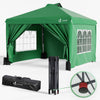 Pavillon 3x3m Pop Up Faltpavillon mit 4 Seitenteilen und 4 Sandsäcke, grün - vuunot.com