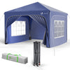 Pavillon 3x3m mit 4 Seitenteilen & 4 Sandsäcke, Pop Up Faltpavillon, Wasserdicht, Faltbar Gartenzelt Partyzelt, Blau - vuunot.com