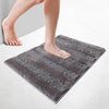 Chenille Badematte Rutschfeste, Mikrofaser Badezimmerteppich 50x80cm Grau - vuunot.com