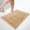 Chenille Badematte Rutschfeste, Mikrofaser Badezimmerteppich 60x90cm Beige - vuunot.com
