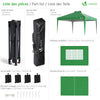 Pavillon 3x3m Pop Up Faltpavillon mit 4 Seitenteilen und 4 Sandsäcke, grün - vuunot.com