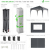 Pavillon 3x3m mit 4 Seitenteilen & 4 Sandsäcke, Pop Up Faltpavillon, Wasserdicht, Faltbar Gartenzelt Partyzelt, Grau - vuunot.com