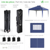 Pavillon 3x3m Pop Up Faltpavillon mit 4 Seitenteilen und 4 Sandsäcke, Blau - vuunot.com