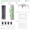 Pavillon 3x3m mit 4 Seitenteilen & 4 Sandsäcke, Pop Up Faltpavillon, Wasserdicht, Faltbar Gartenzelt Partyzelt, Weiß - vuunot.com