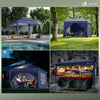 Pavillon 3x3m Pop Up Faltpavillon mit 4 Seitenteilen und 4 Sandsäcke, Blau - vuunot.com