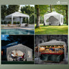 Pavillon 3x3m Pop Up Faltpavillon mit 4 Seitenteilen und 4 Sandsäcke, Weiß - vuunot.com