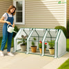 Mini Gewächshaus 270x90x90cm, Foliengewächshaus für Balkon, Garten, Tomatengewächshaus PE-Folie 135g/m², Weiß - vuunot.com