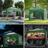 Pavillon 3x3m mit 4 Seitenteilen & 4 Sandsäcke, Pop Up Faltpavillon, Wasserdicht, Faltbar Gartenzelt Partyzelt, Grün - vuunot.com