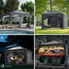 Pavillon 3x3m mit 4 Seitenteilen & 4 Sandsäcke, Pop Up Faltpavillon, Wasserdicht, Faltbar Gartenzelt Partyzelt, Grau - vuunot.com