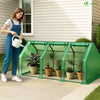 Mini Gewächshaus 270x90x90cm, Foliengewächshaus für Balkon, Garten, Tomatengewächshaus PE-Folie 135g/m², Grün - vuunot.com