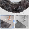 2er-Set Chenille Badematte Rutschfeste, Mikrofaser Badezimmerteppich 50x80cm Grau - vuunot.com