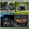 Pavillon 3x3m Pop Up Faltpavillon mit 4 Seitenteilen und 4 Sandsäcke, grau - vuunot.com