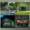Pavillon 3x3m Pop Up Faltpavillon mit 4 Seitenteilen und 4 Sandsäcke, grün - vuunot.com