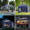 Pavillon 3x3m mit 4 Seitenteilen & 4 Sandsäcke, Pop Up Faltpavillon, Wasserdicht, Faltbar Gartenzelt Partyzelt, Blau - vuunot.com