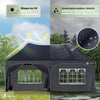 3x6m Faltpavillon Pavillon Wasserdicht mit 6 Seitenwänden, Partyzelt Gartenzelt Grau - vuunot.com