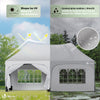 3x6m Faltpavillon Pavillon Wasserdicht mit 6 Seitenwänden, Partyzelt Gartenzelt Weiß - vuunot.com