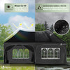 3x6m Faltpavillon Pavillon Wasserdicht mit 6 Seitenwänden, Partyzelt Gartenzelt Schwarz - vuunot.com