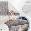 2er-Set Badematte Rutschfeste, Mikrofaser Badezimmerteppich Wellenmuster 50x80cm Grau - vuunot.com