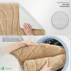 Badematte Rutschfeste, Mikrofaser Badezimmerteppich Wellenmuster 50x80cm Beige - vuunot.com
