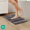 2er-Set Chenille Badematte Rutschfeste, Mikrofaser Badezimmerteppich 40x60cm Grau - vuunot.com