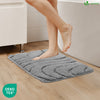 Badematte Rutschfeste, Mikrofaser Badezimmerteppich Wellenmuster 40x60cm Grau - vuunot.com