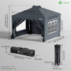 Pavillon 3x3m Pop Up Faltpavillon mit 4 Seitenteilen und 4 Sandsäcke, grau - vuunot.com