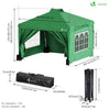 Pavillon 3x3m Pop Up Faltpavillon mit 4 Seitenteilen und 4 Sandsäcke, grün - vuunot.com