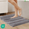 2er-Set Chenille Badematte Rutschfeste, Mikrofaser Badezimmerteppich 60x90cm Grau - vuunot.com