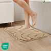 2er-Set Badematte Rutschfeste, Mikrofaser Badezimmerteppich Wellenmuster 40x60cm Beige - vuunot.com