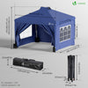 Pavillon 3x3m Pop Up Faltpavillon mit 4 Seitenteilen und 4 Sandsäcke, Blau - vuunot.com