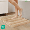 2er-Set Chenille Badematte Rutschfeste, Mikrofaser Badezimmerteppich 60x90cm Beige - vuunot.com