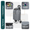 Aluminium Einkaufstrolley Treppensteiger, Trolly Einkaufswagen Klappbar, 2 Räder, Wasserdicht Oxford, 59L, Grau - vuunot.com