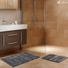 Chenille Badematte Rutschfeste, Mikrofaser Badezimmerteppich 60x90cm Grau - vuunot.com