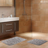 2er-Set Badematte Rutschfeste, Mikrofaser Badezimmerteppich Wellenmuster 60x90cm Grau - vuunot.com